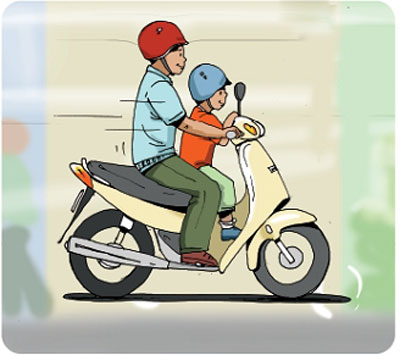 Hướng dẫn vẽ người đi xe máy đơn giản