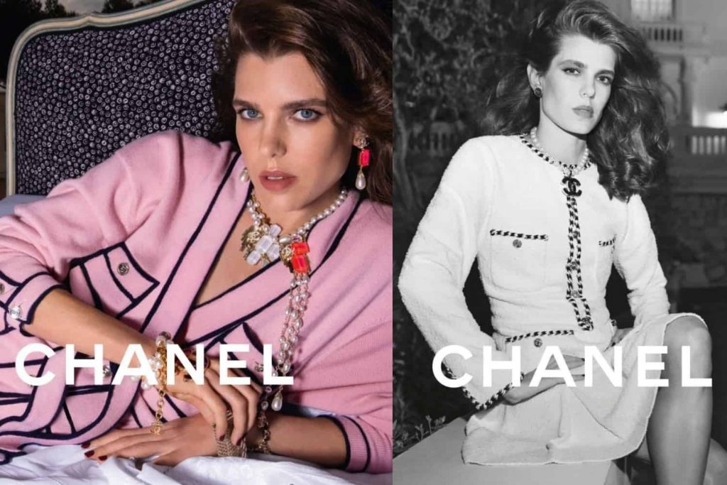 Công chúa Charlotte Casiraghi quảng cáo cho Chanel với trang phục màu trắng và hồng